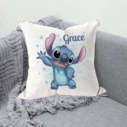 Personalised Stitch Cushion, Custom Name Gift, 40x40 Pillow - thumbnail 2