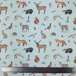 Custom Roman Blind Shade - Emma Lawrence Designs Made To Measure Window Treatment Forest Friends Duck Egg - thumbnail 3