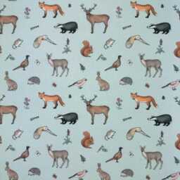 Custom Roman Blind Shade - Emma Lawrence Designs Made To Measure Window Treatment Forest Friends Duck Egg - thumbnail 2