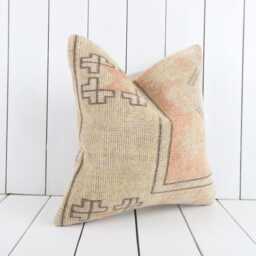 16x16 Vintage Turkish Kilim Pillow Cover, Bohemian Decor - thumbnail 3