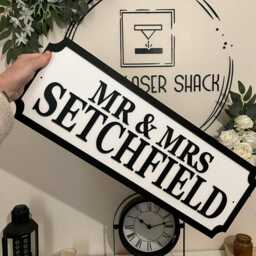 Mr & Mrs - & Surname With Est Date Street Sign 3D Look Personalised Wall Mount Wedding Gift Home Decor Mdf - thumbnail 4