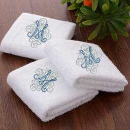 Personalised Monogram Embroidered Towels, All Letters Available, Face Cloth, Bath, Sheet, Soft & Absorbant - thumbnail 2