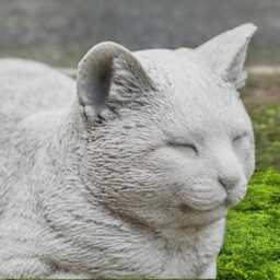 Stone Sleeping Cat Sculpture Concrete Kitten Figurine Outdoor Pet Memorial Decor Cement Kitty Ornament Handmade Animal Statue Lover Gift - thumbnail 2