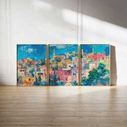 Set Of 3 Amman Travel Poster Set, Jordan Prints, Jordanian Art, Middle Eastern Decor, Islamic Wall Posters - thumbnail 2