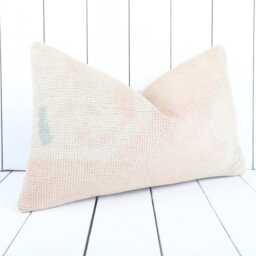 Vintage Kilim Lumbar Pillow Cover 12x20 Wool Cushion - thumbnail 3