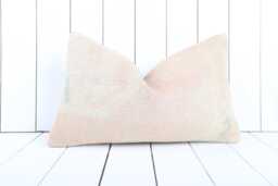 Vintage Kilim Lumbar Pillow Cover 12x20 Wool Cushion - thumbnail 1