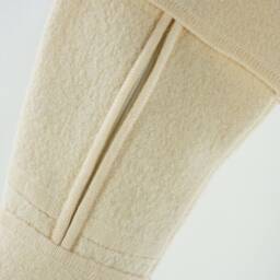 Christmas Stocking Felted Boiled Wool Australia Ivory Cream White Almond Off Repurposed Jacket Recycled Upcycled Zipper 465 - thumbnail 4