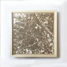 Vienna Wooden Map - Laser Cut 3D City Streets Wall Art - thumbnail 1