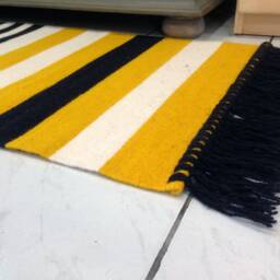 "Small Striped Wool Rug ""Maya The Bee" - thumbnail 3