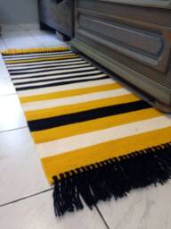 "Small Striped Wool Rug ""Maya The Bee" - thumbnail 1