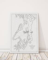 Antique Admiralty Inlet Chart Print Puget Sound & Hoods Canal - thumbnail 1