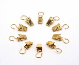 Curtain Clips Gold, Wall Cloth Attachment, Hanging Suspension, Clip With Hooks For Decoration - thumbnail 1