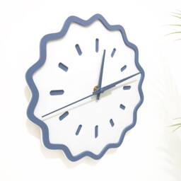 Fluted Geometric Acrylic Wall Clock - Slate & White - thumbnail 3