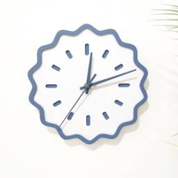Fluted Geometric Acrylic Wall Clock - Slate & White