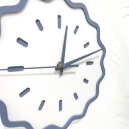 Fluted Geometric Acrylic Wall Clock - Slate & White - thumbnail 2