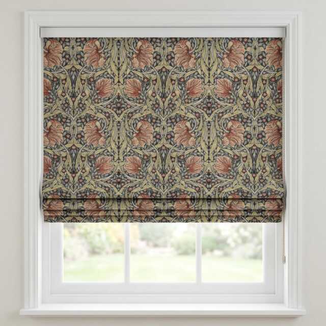 Custom Made To Measure Roman Blind Shade William Morris Pimpernel Russet Hand Crafted - image 1