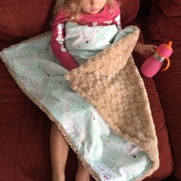 "Mint Green Pastel Mermaid Cotton & Sand Colored Minky Baby Blanket ""Uma" - thumbnail 2
