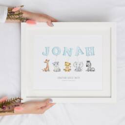 Personalized Safari Animal Nursery Print, Baby Name Balloon Art, Cp - thumbnail 3