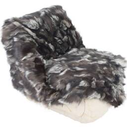 Real Silver Fox Fur Blanket. Genuine Fox Fur Throw. Carpet. Rug - thumbnail 4