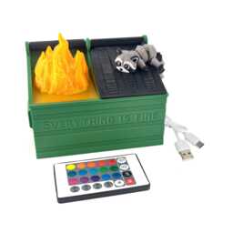 Large Dumpster Fire Desk Accessories Pen Holder - Removable Led Flame Cute Decor, Gag Gifts, Funny Gifts For Coworker