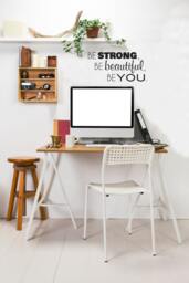 Be Strong Beautiful You Quote - Vinyl Wall Decal, Inspirational Art - thumbnail 1
