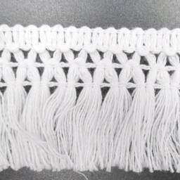 Macrame Tassel Fringe Multi Row Farmhouse Shower Curtain - Color & Size Options - thumbnail 2