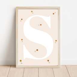 Personalised Girls Pastel Ditsy Flower Initial Print. Perfect For A Room, Nursery Or Playroom - Unframed - thumbnail 2