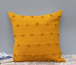 Handwoven Turmeric Yellow Pillow Cover Boho Cotton Cushion