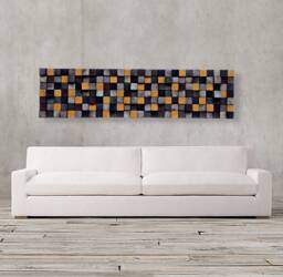Reclaimed Pine Wood Wall Art - Geometric Mosaic Sculpture - thumbnail 1