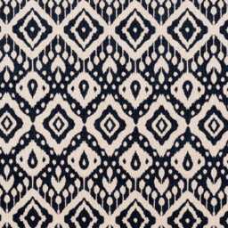 Dark Navy Geometric Cotton, Circular Drum Lampshade /Ceiling Shade, With A White Lining - thumbnail 3