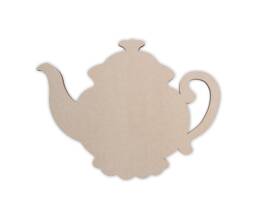 Unfinished Wooden Teapot Shape Diy Wall Art Decor - thumbnail 1