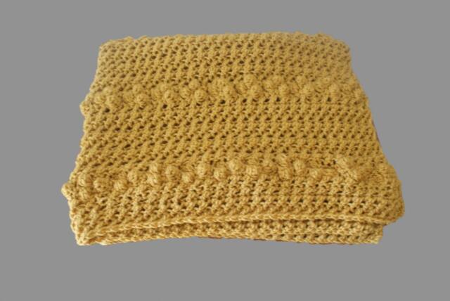 Handmade Crochet Baby Blanket, Sungold Afghan, Crib Blanket - image 1