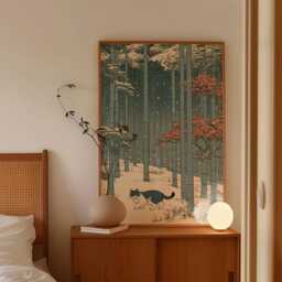 Cat Bamboo Forest Poster, Japanese Animal Print, Nature Wall Art - thumbnail 2