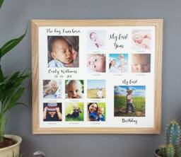 My First Year, Personalised Photo Frame. First Birthday Gift, Newborn Baby Keepsake