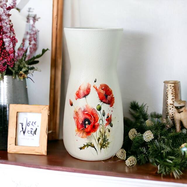 Poppy Vase, Themed Gifts, Flower Poppies, Lovers, Red Decor, Flowers - image 1