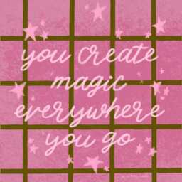 You Create Magic - Pink Green Print, Feminist, Quote, Witchy, Girlhood, Poster, Home Decor, Bedroom, Living Room - thumbnail 2