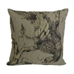 Zoffany - Darnley Toile Empire Grey Stunning Sophisticated Metallic Bird Cushion Cover Handmade Throw Pillow Designer Home Decor - thumbnail 2