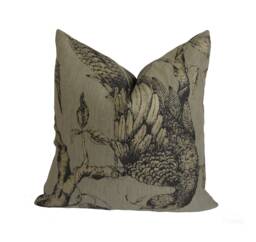 Zoffany - Darnley Toile Empire Grey Stunning Sophisticated Metallic Bird Cushion Cover Handmade Throw Pillow Designer Home Decor - thumbnail 1