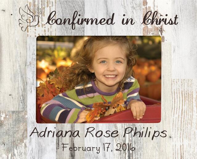 Personalized Confirmation Photo Frame - Engraved Wood Picture Christening Gift Grandparents