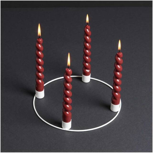 Advent Wreath Candle Holder White - image 1