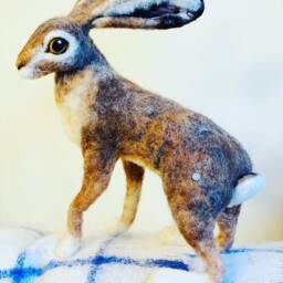 Lifesize Hare/Large Hare Sculpture/Jack Rabbit/Needle Felted Hare/Needle Jack Rabbit/Jack Rabbit Figure/Hare Doll/Hare Figure - thumbnail 4