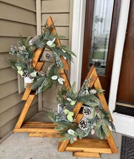 Wooden Christmas Tree, Rustic Decorations, Standing Trees, Table Decorations - image 1