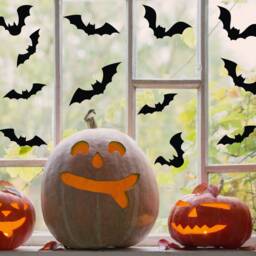Halloween Window Stickers. Decorations, Flying Bats Stickers, Decals, Removable Wall Art - thumbnail 3