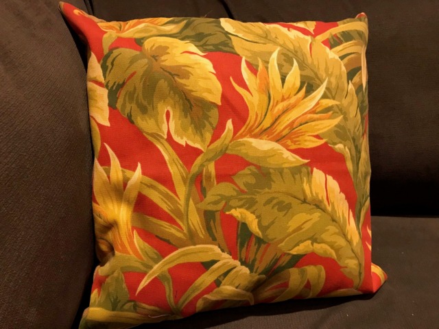 Leaf Pillow Cover, 16x16, , Burt Red, Leaves, Leaf, Green, Tan, Gold, Upholstery Fabric, Suede - Gifts Under 35, Etsy - image 1