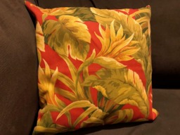 Leaf Pillow Cover, 16x16, , Burt Red, Leaves, Leaf, Green, Tan, Gold, Upholstery Fabric, Suede - Gifts Under 35, Etsy