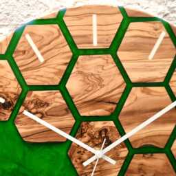 Live Edge Olive Wood Epoxy Resin Wall Clock, Unique Home Decoration - thumbnail 3