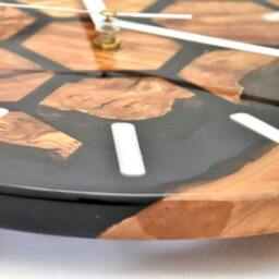 Live Edge Olive Wood Epoxy Resin Wall Clock, Unique Home Decoration - thumbnail 4