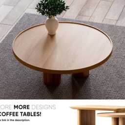Aesthetic Nesting Coffee Table - Set Of Round Unique Wood Nesting Japandi - thumbnail 4