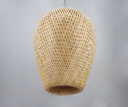 Handmade Bamboo Pendant Light Woven Lampshade, Art Decor - 13.7''x18''