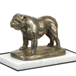 Bulldog, English Dog White Marble Base Statue, Limited Edition, Artdog. Made Of Cold Cast Bronze. Perfect Gift. Limited Edition - thumbnail 3